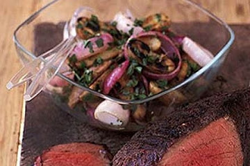 Grilled red onion & potato salad