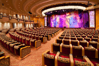 The Palladium, Grandeur of the Seas' main theater, features nightly entertainment, including contemporary musical stage productions.
