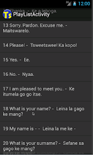 Free Tswana Phrases Language tutor APK for PC