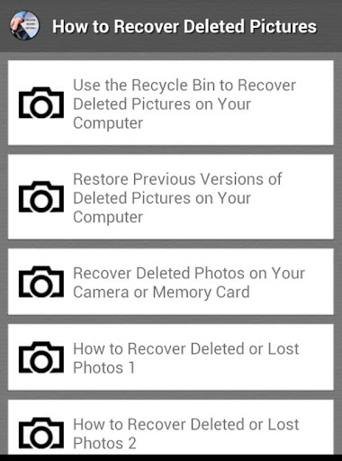 Recover Deleted Images Tip