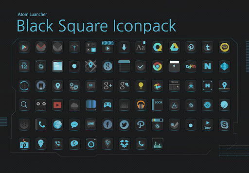 Black Square Atom Iconpack