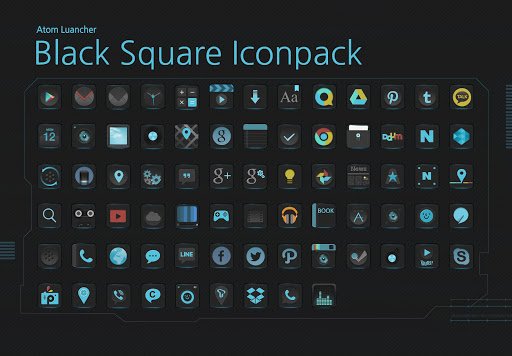ブラックスクエア アトム アイコンパック