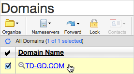 Select Domain link