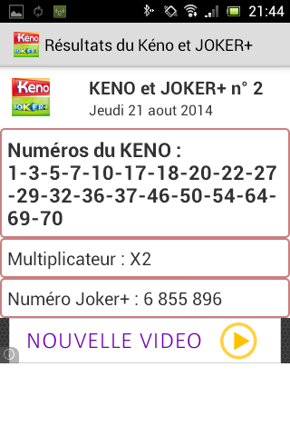 【免費生活App】Résultats Keno et Joker+-APP點子