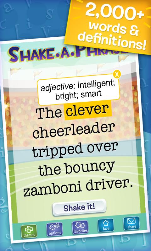 Shake-a-Phrase: Vocabulary Fun Screen 2