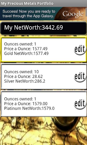 Gold Silver Platinum Tracker