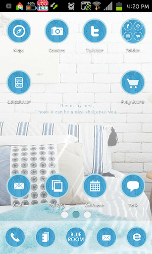 Blue room go launcher theme