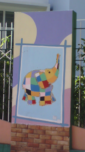 Colorful Elephant Mural
