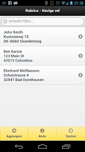 Screenshot dell'applicazione Android Address Book - Quick Navigate