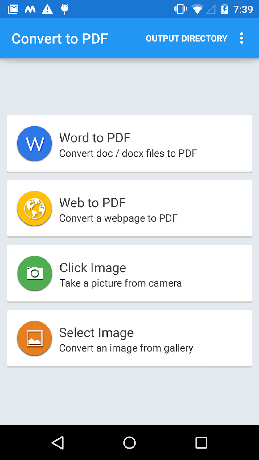 PDF Converter Doc, Web &amp; Image Screen 1