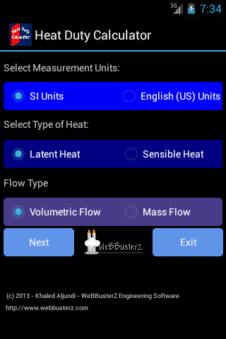 Heat duty calculator