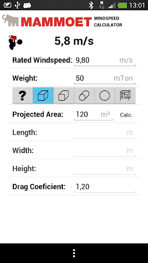 Mammoet Windspeed Calculator