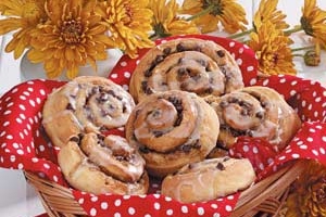 Chocolate Chip Filled Cinnamon Rolls