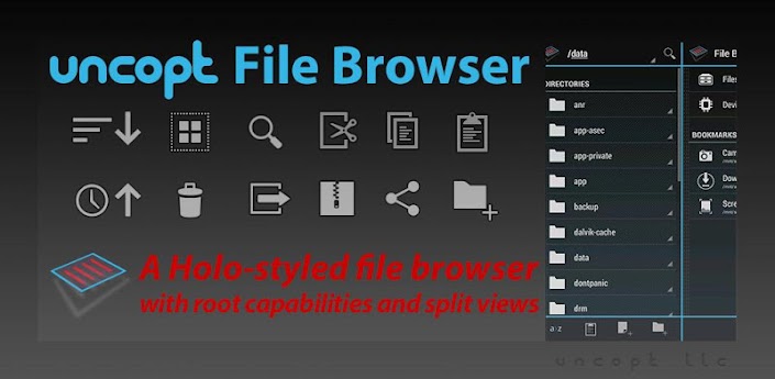 UNCOPT file manager for Android devices with Holo interface