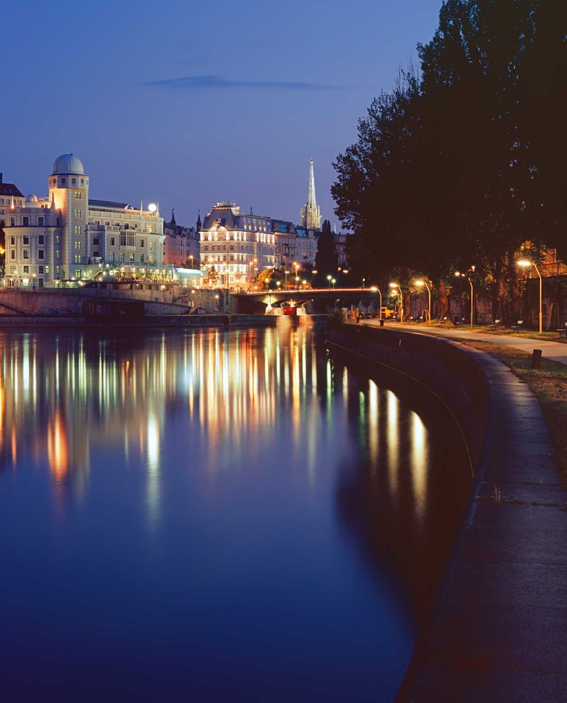 A path along the Danube in Vienna, Austria.