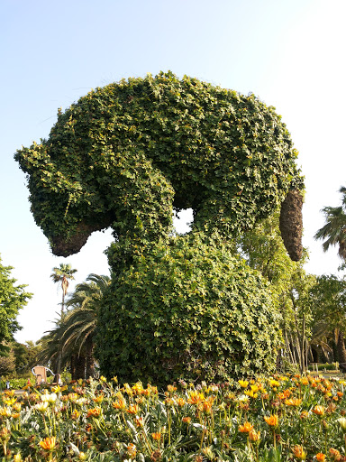 Bear On a Ball Plant Sculpture