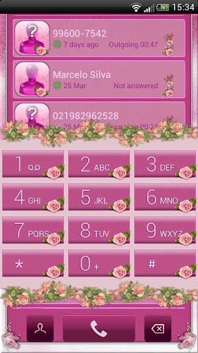 exDialer Pink Roses Theme