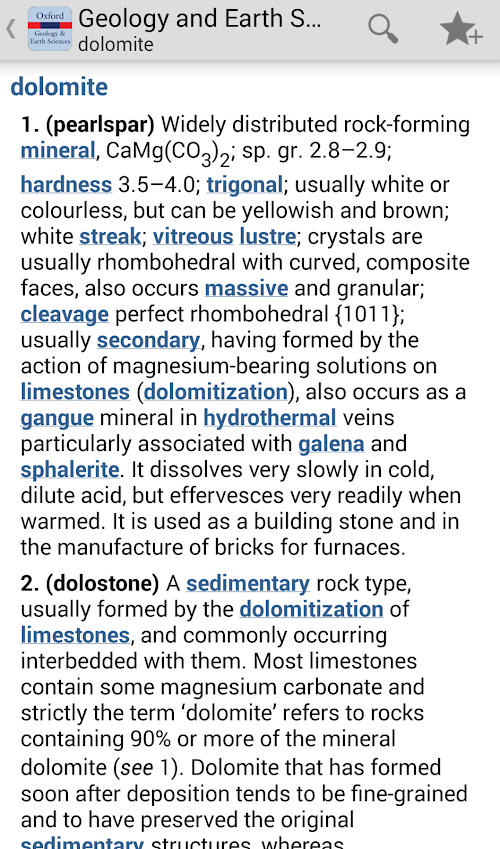 Android application Oxford Dictionary of Geology screenshort