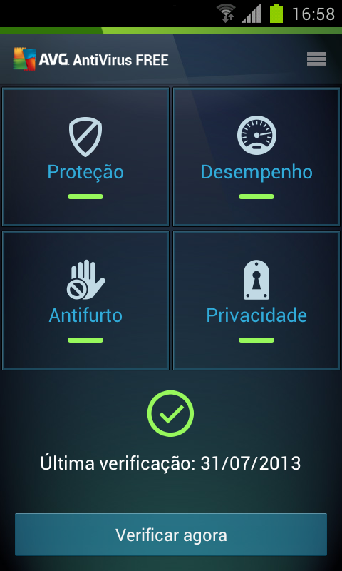 AVG AntiVirus GRÁTIS - screenshot