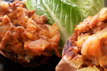 Loaded Turkey Stuffed-Twice Baked Sweet Potatoes