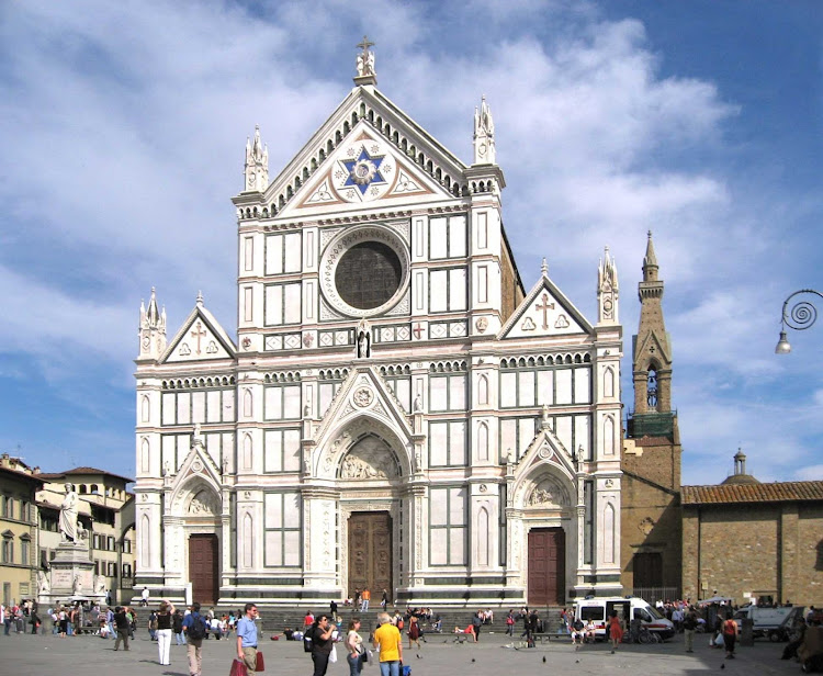 The Basilica di Santa Croce is the principal Franciscan church in Florence, Italy, and a minor basilica of the Roman Catholic Church. It's on the Piazza di Santa Croce, about a half mile southeast of the Duomo.