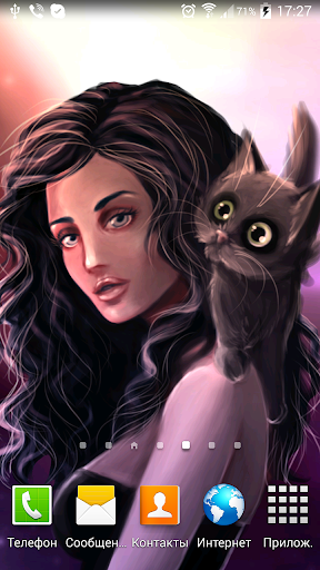 Girl with cat Live Wallpaper