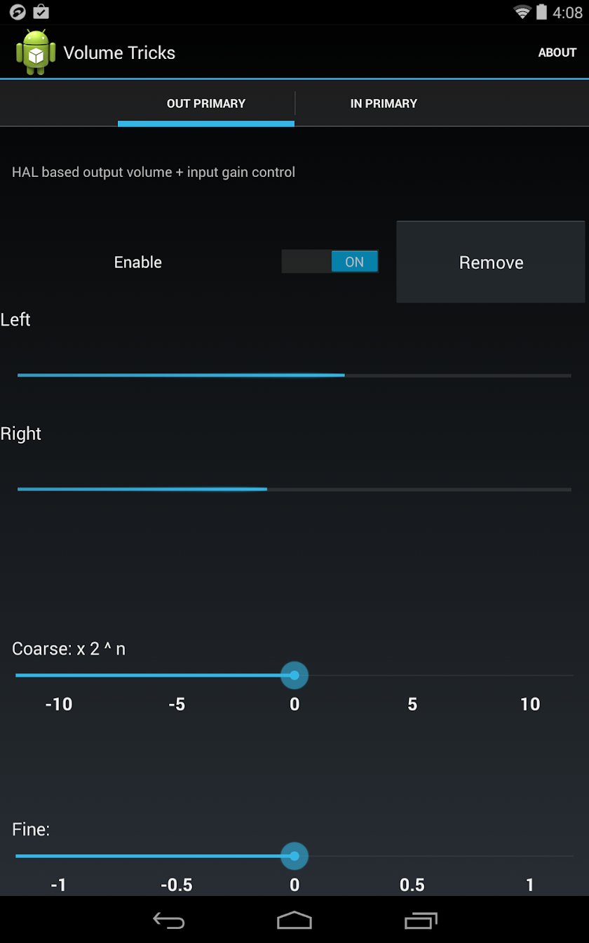 AudioTricks / VolumeTricks Screen 1