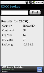 Ham Radio DXCC Lookup screenshot