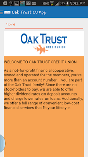 Oak Trust CU App - náhled