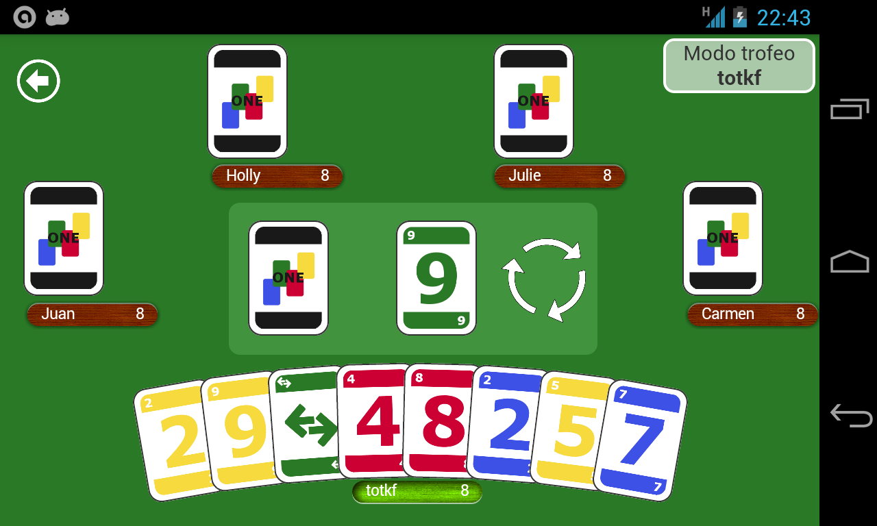 Android application ONE - Card game screenshort