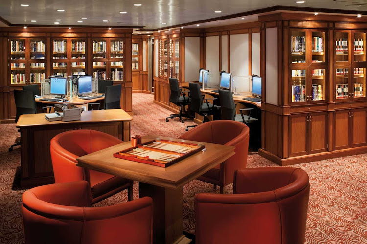 Silver Spirit hosts this beautiful Card Room where bridge games and tournaments take place daily. Silversea invites newcomers to come and learn the game anytime.