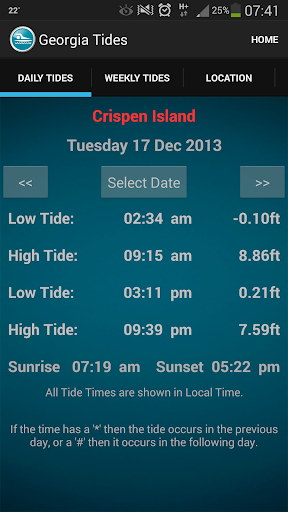 Georgia Tide Times