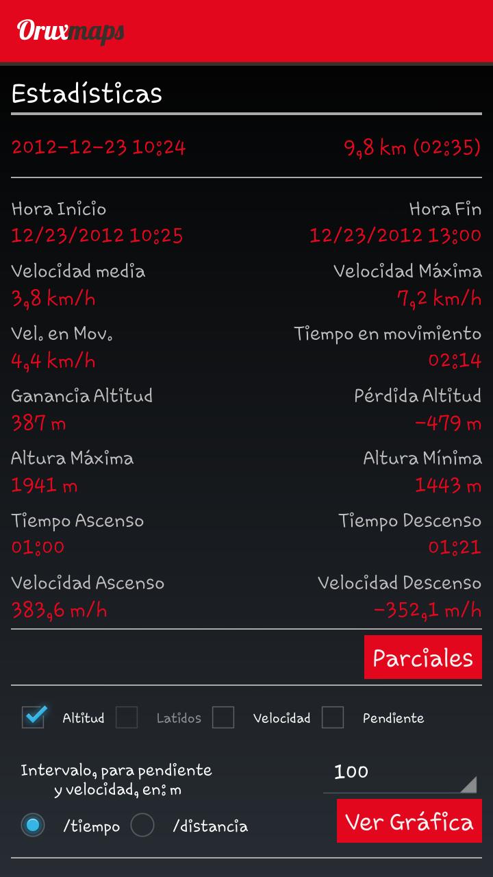 OruxMaps Screen 2