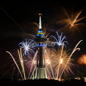 New Year Firework Over Tower by Mohammad Khairizal Afendy - Public Holidays New Year’s Eve