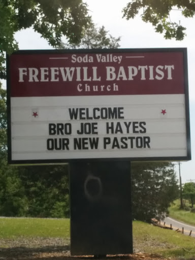 Soda Valley Free Will Baptist Church Sign