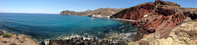 The Red Beach near Akrotiri on the Greek island of Santorini.