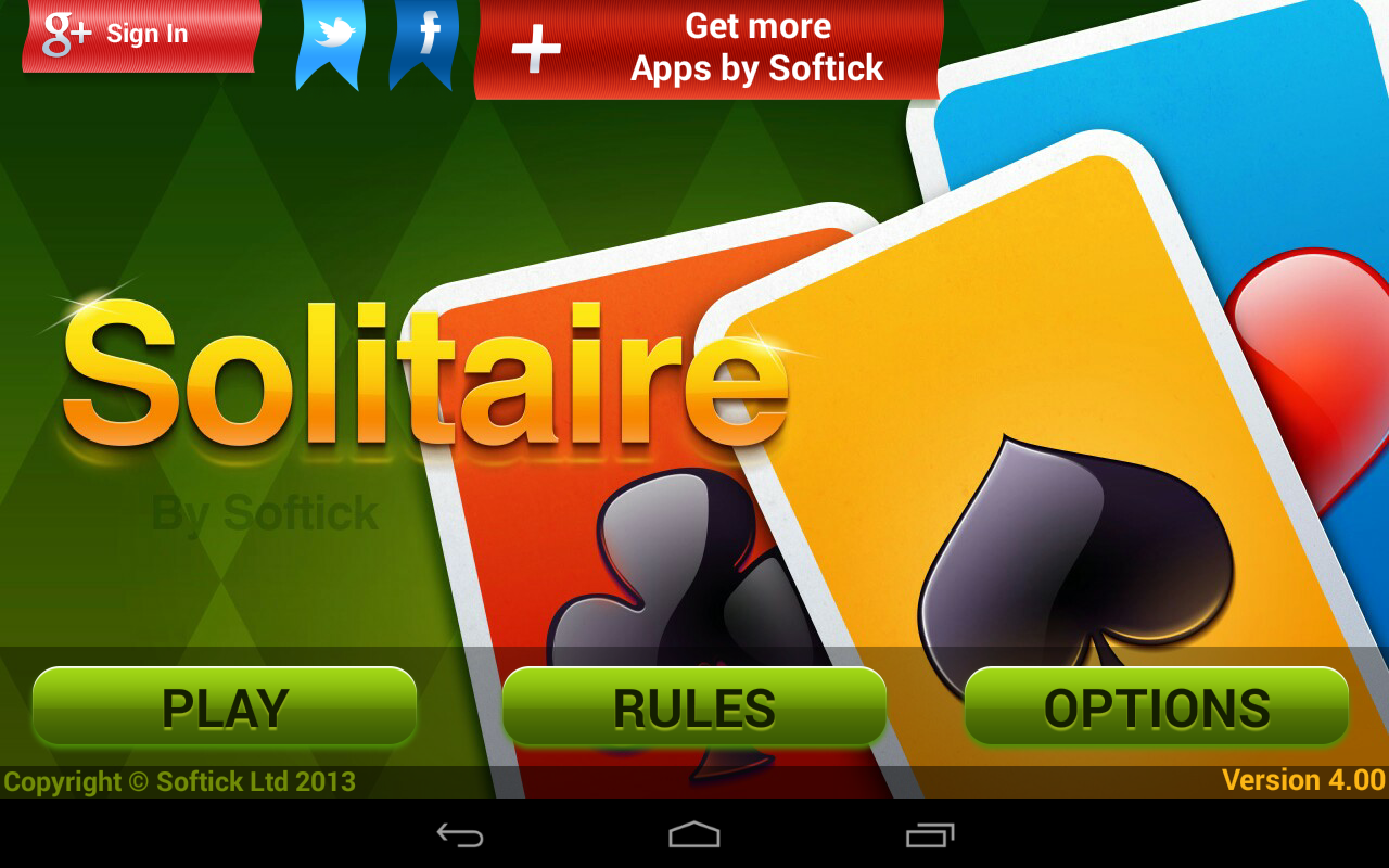 Android application Solitaire screenshort