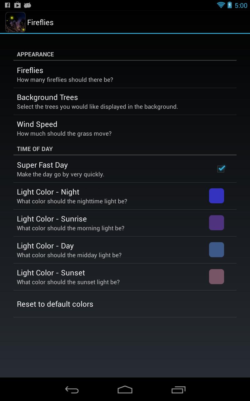 Fireflies Live Wallpaper Screen 2