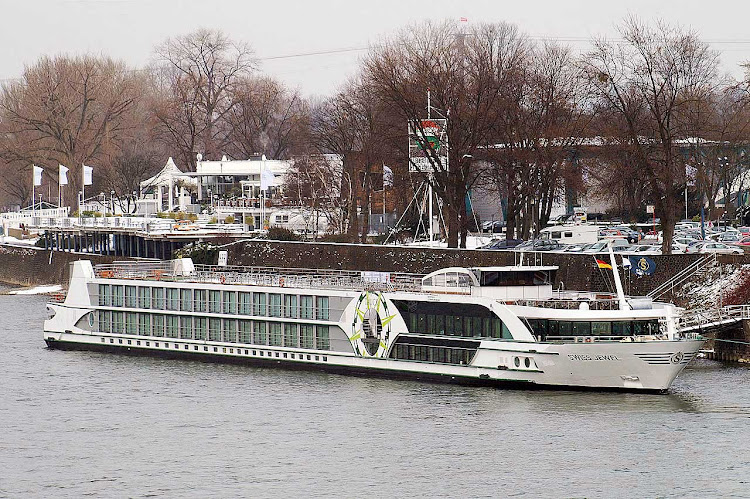 Tauck's 118-passenger Swiss Jewel river cruise ship in Cologne, Germany.