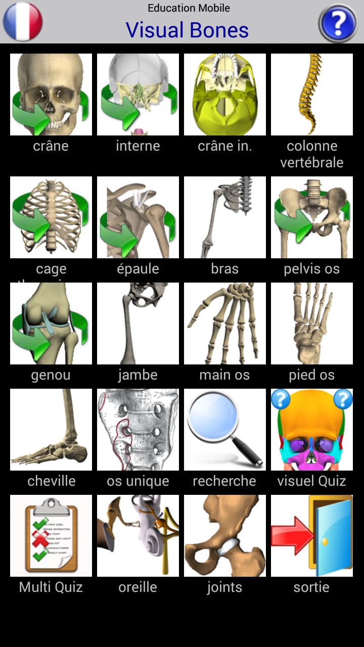 Android application Visual Bones screenshort