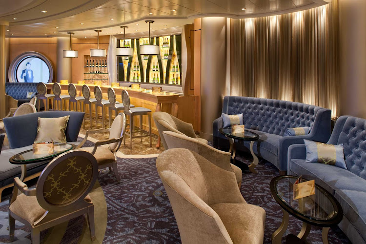 Stop by the elegantly decorated Champagne Bar aboard Allure of the Seas for  a glass of