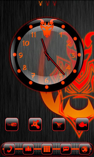 Red Dragonglow Clock Widget