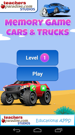 Kids Memory Game Cars Trucks