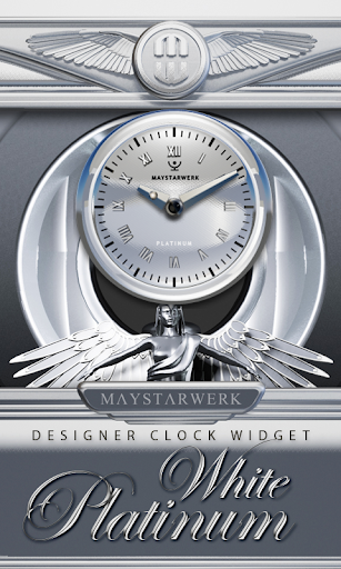 Clock Widget White Platinum