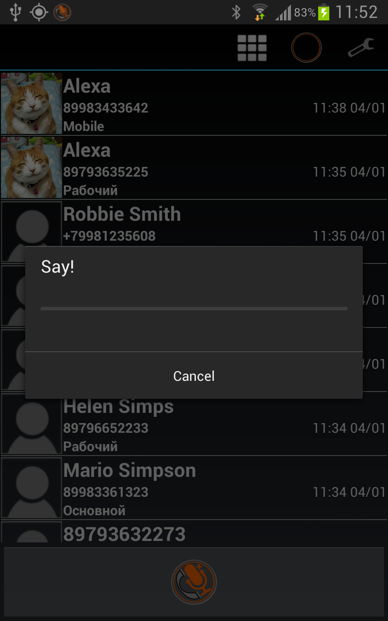Android application VoiceButton Plus screenshort