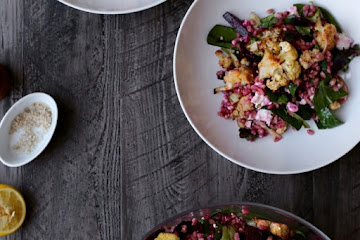 Roasted Cauliflower, Beet, and Farro Salad