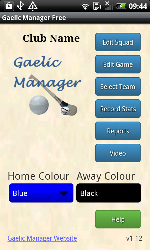 Gaelic Manager Screen 1