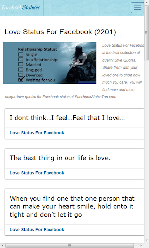 Love Status For Facebook