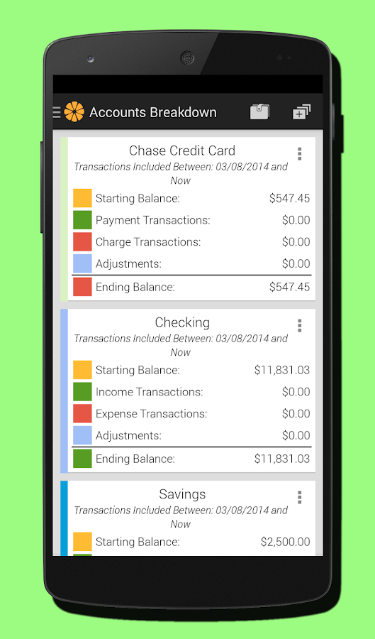 Tangerine Bill Expense Manager - screenshot