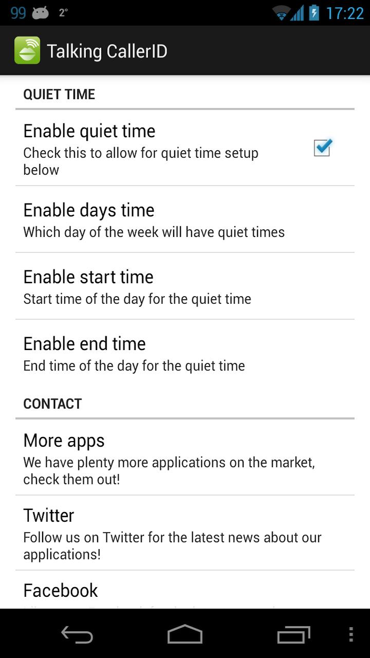 Talking Caller ID Talking SMS Screen 3